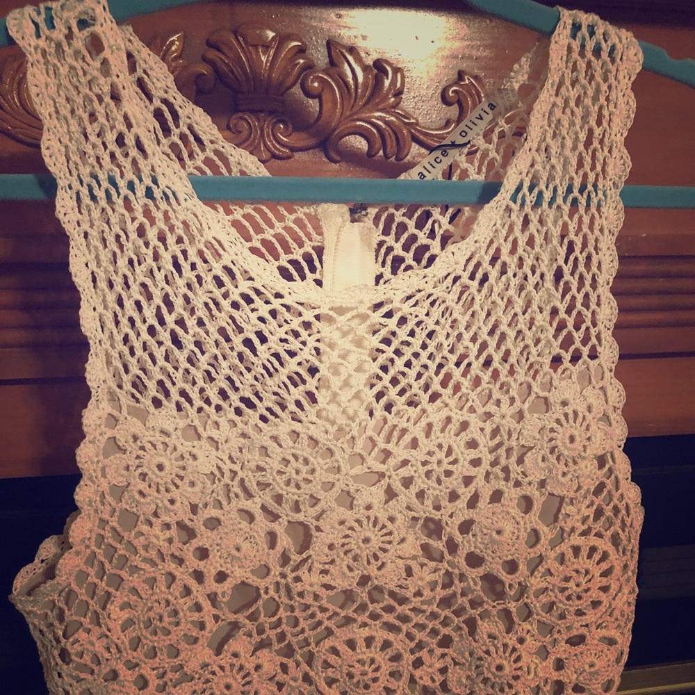 Alex + Olivia Crochet Tank Top Blouse